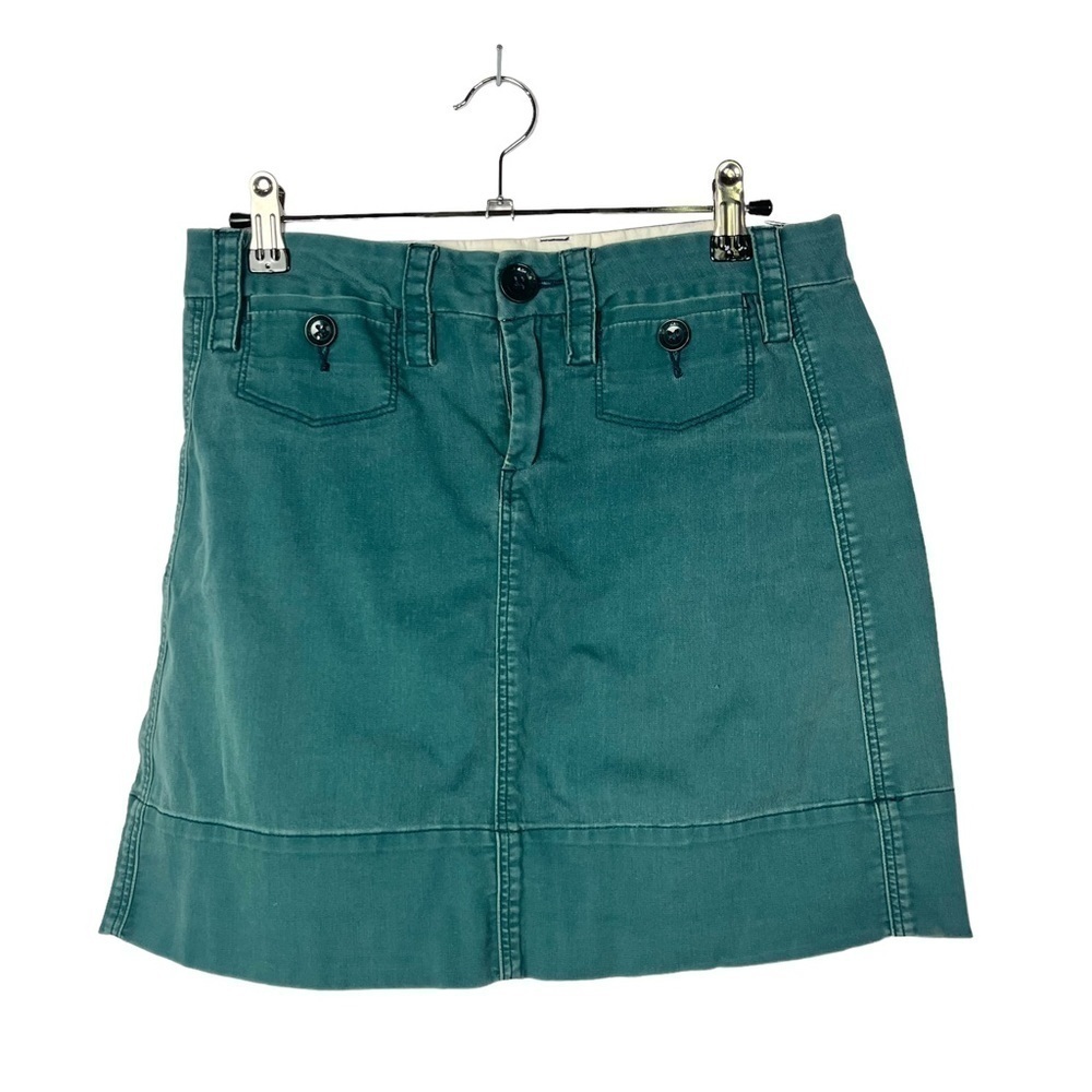 Anthropologie Paper Boy Teal Blue Cargo Y2K Mini Skirt 0
